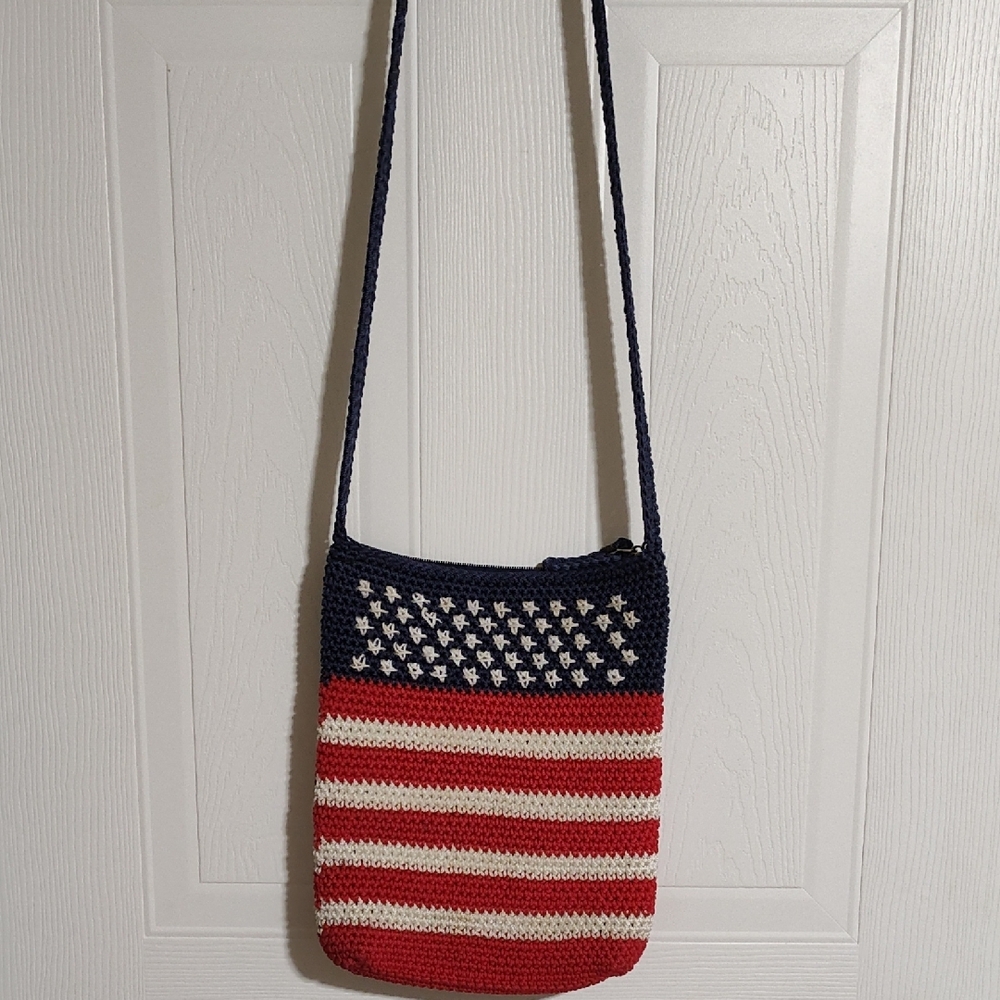 Lina Navy and White Crochet Bag